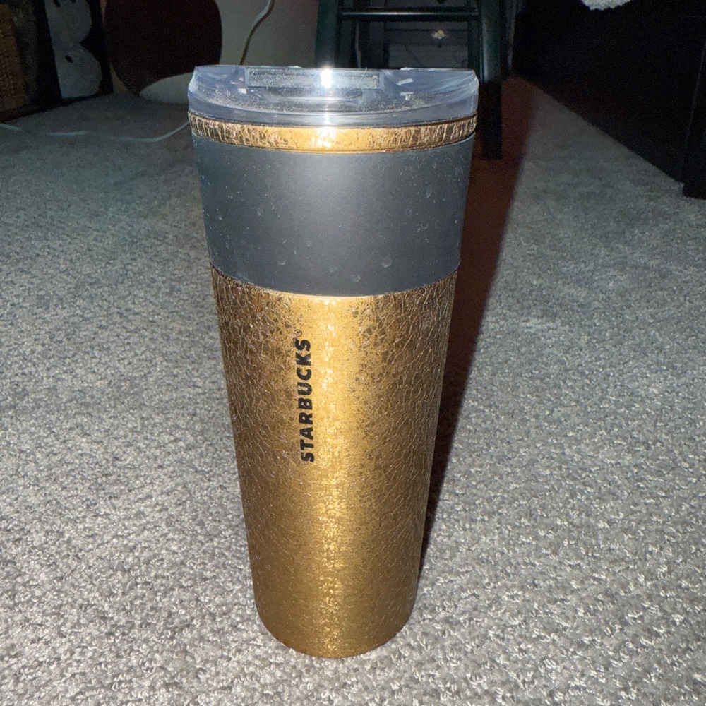 Starbucks Textured Gold and Black Tumbler